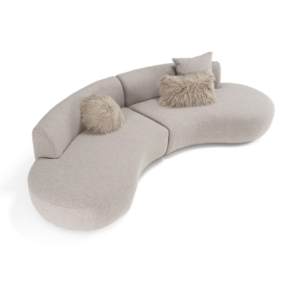 LA Furniture Weldon Modern Grey Fabric Curved Sectional Sofa VGOD-ZW-24024-GRY Contemporary Style by Vig Furnitrue Number 82915|82915A Catch Home Goods