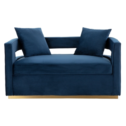 LA Furniture Wells Modern Blue Velvet Loveseat VGRHSF-515-BL-L Contemporary Style by Vig Furnitrue Number 79138 Catch Home Goods