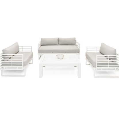 LA Furniture Wharf Outdoor Light Grey and White Sofa Set VGGES0273SA-WHT-SET Contemporary Style by Vig Furnitrue Number 80319 Catch Home Goods