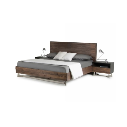 LA Furniture Eastern King Wharton Modern Dark Aged Oak Bed VGEDWHARTON-BED-EK Contemporary Style by Vig Furnitrue Number 73136 Catch Home Goods
