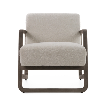 LA Furniture Wilber Modern Off-White Fabric + Grey Wood Accent Chair VGVC-S2305A-WHT Contemporary Style by Vig Furnitrue Number 81893 Catch Home Goods