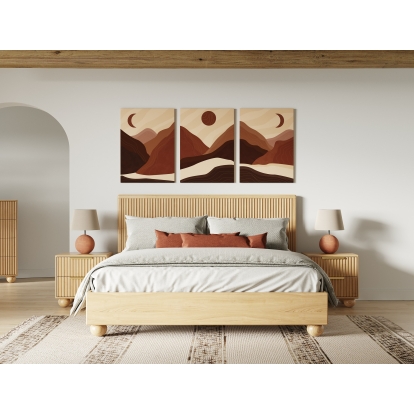 LA Furniture Winters Modern Natural Oak Bed VGWD-EMI-QB-KBUS-BED Contemporary Style by Vig Furnitrue Number 81074|81075 Catch Home Goods