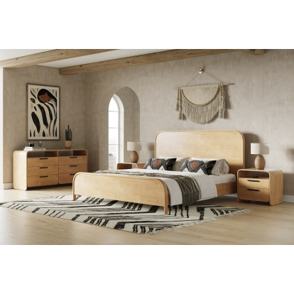 LA Furniture Dresden Modern Natural Acacia 2-Drawer Nightstand Bedroom Set VGWD-BH-VF-SET-2 Contemporary Style by Vig Furnitrue Number 83461|83462 Catch Home Goods