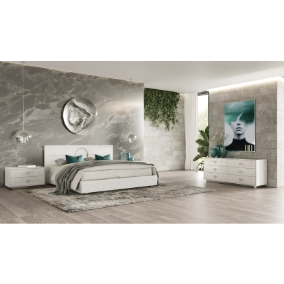 LA Furniture Ovidius + Victoria Modern White Crocodile Lacquer Bedroom Set VGUN-OVIDVICT-SET-WHT Contemporary Style by Vig Furnitrue Number 83447|83448|83449 Catch Home Goods