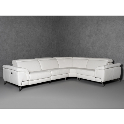 LA Furniture Mini Wonder Italian Modern White Leather Sectional Sofa with Recliners VGDTWONDER-WHT-SECT Contemporary Style by Vig Furnitrue Number 81728 Catch Home Goods