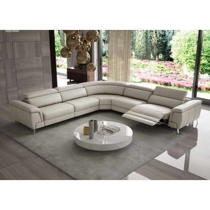 LA Furniture Wonder Italian Modern Light Taupe Leather Sectional Sofa with Recliners VGCCWONDER-TAU-SECT Contemporary Style by Vig Furnitrue Number 78972 Catch Home Goods