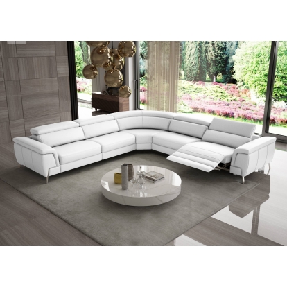 LA Furniture Wonder Italian Modern White Leather Sectional Sofa with Recliners VGCCWONDER-WHT-SECT Contemporary Style by Vig Furnitrue Number 79379|81707 Catch Home Goods