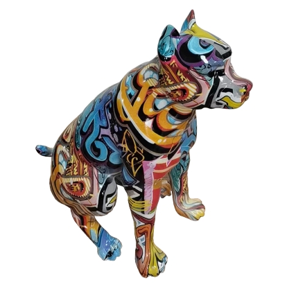 LA Furniture Graffiti Dog Modern Multi-Color Sculpture VGTH-235325 Contemporary Style by Vig Furnitrue Number 81334 Catch Home Goods