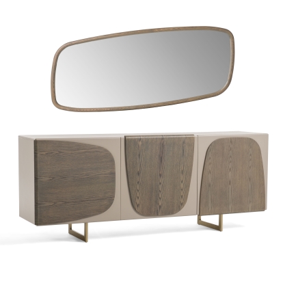 LA Furniture Wynetta Modern Grey Ash Buffet Mirror VGCSMIR-23001 Contemporary Style by Vig Furnitrue Number 81102 Catch Home Goods