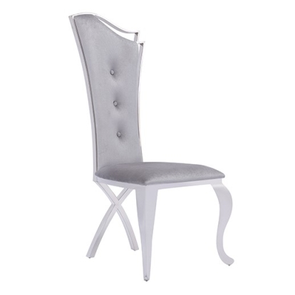 LA Furniture Bonnie Modern Grey Velvet & Stainless Steel Dining Chair (Set of 2) VGZAY906-1-GRYBT Contemporary Style by Vig Furnitrue Number 78150Z Catch Home Goods