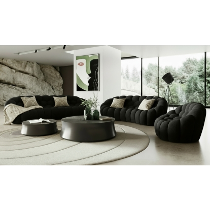 LA Furniture Yolonda Modern Curved Black Fabric Loveseat VGEV-2126C-LOV-BLK Contemporary Style by Vig Furnitrue Number 81087 Catch Home Goods