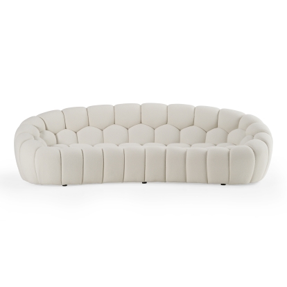 LA Furniture Yolonda Modern Curved Off-White Fabric Sofa VGEV2126C-SOFA-C-00 Contemporary Style by Vig Furnitrue Number 80460 Catch Home Goods