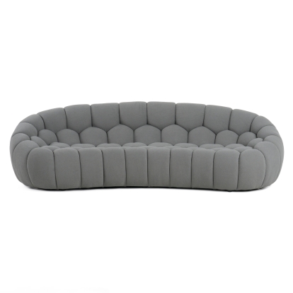 LA Furniture Yolonda Modern Curved Light Grey Fabric Sofa VGEV2126C-SOFA-C-07 Contemporary Style by Vig Furnitrue Number 81391 Catch Home Goods