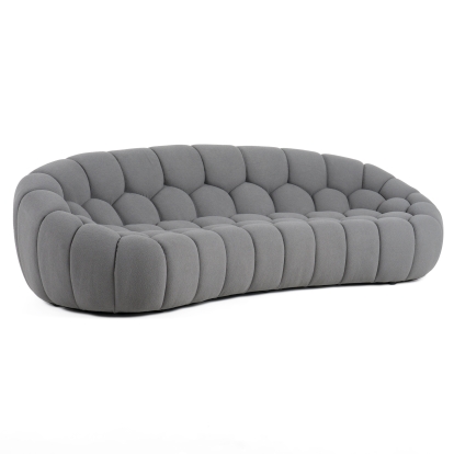 LA Furniture Yolonda Modern Curved Light Grey Fabric Sofa VGEV2126C-SOFA-C-07 Contemporary Style by Vig Furnitrue Number 81391 Catch Home Goods