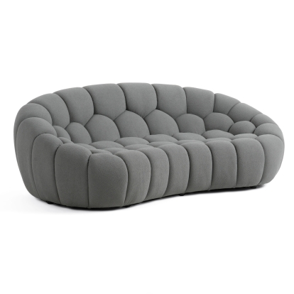 LA Furniture Yolonda Modern Curved Light Grey Fabric Loveseat VGEV2126C-LOVE-C-07 Contemporary Style by Vig Furnitrue Number 81392 Catch Home Goods
