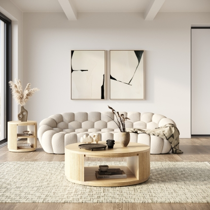 LA Furniture Jacobson Modern Natural Acacia Coffee Table VGWD-LYO-CFT2 Contemporary Style by Vig Furnitrue Number 81743 Catch Home Goods
