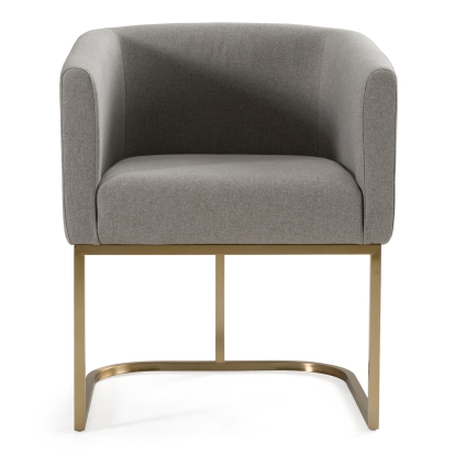 LA Furniture Yukon Modern Medium Grey Fabric & Antique Brass Dining Chair VGVCB8362-MGRYX-DC Contemporary Style by Vig Furnitrue Number 78415 Catch Home Goods