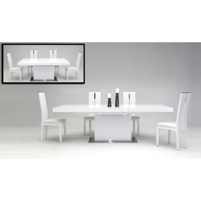 LA Furniture Zenith Modern White Extendable Dining Table VGGU841XT-WHT Contemporary Style by Vig Furnitrue Number 14553 Catch Home Goods